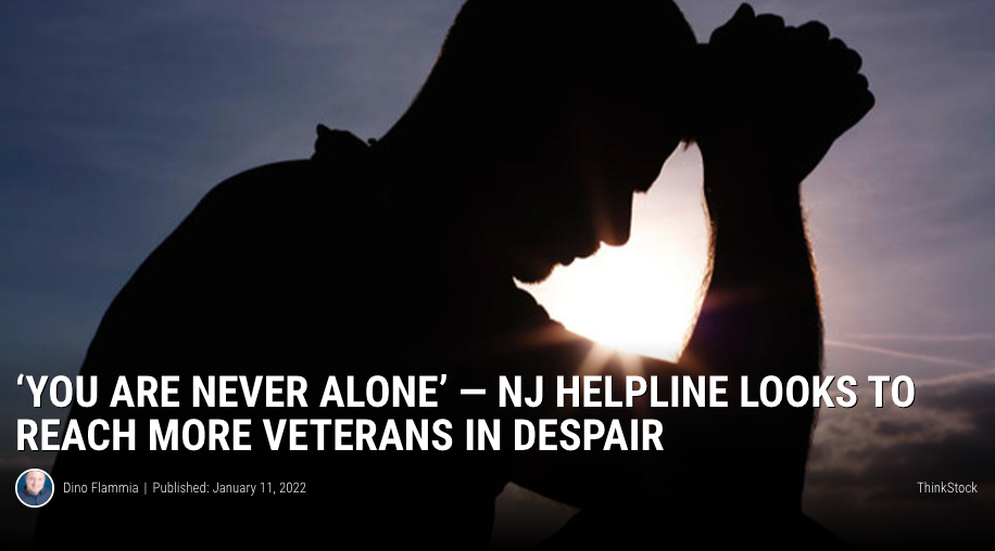 V4W FEATURED ON NEW JERSEY 101.5: You are never alone. NJ Helpline looks to reach more veterans in despair