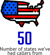 50 Number of states we've had callers from